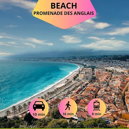Casa Madere- Ideal Couples - & Cosy -train Station - Tram & Supermarkets-balcony- Washing-machine-ac Apartmán Nice
